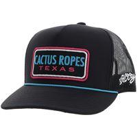 Hooey Cactus Ropes Hybrid Bill Trucker Cap-Black