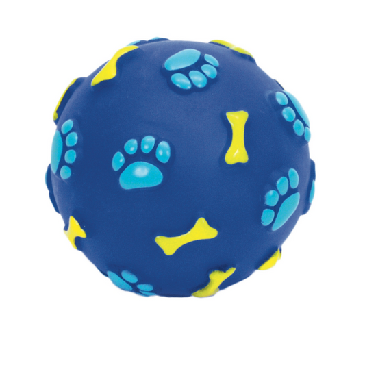 Rascals 2.5" Vinyl Bone Print Ball-Blue