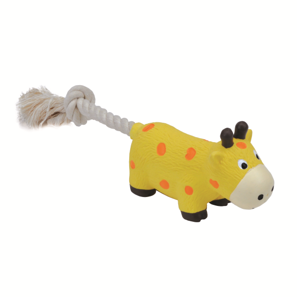 Li'l Pals Latex & Rope Toy Giraffe Yellow