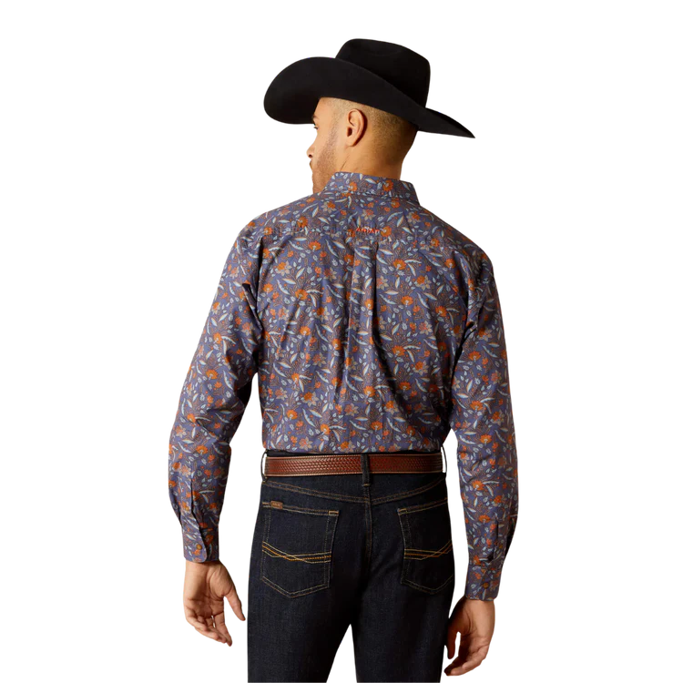 Ariat Men's Ty Classic Fit Long Sleeve Shirt - Dark Blue