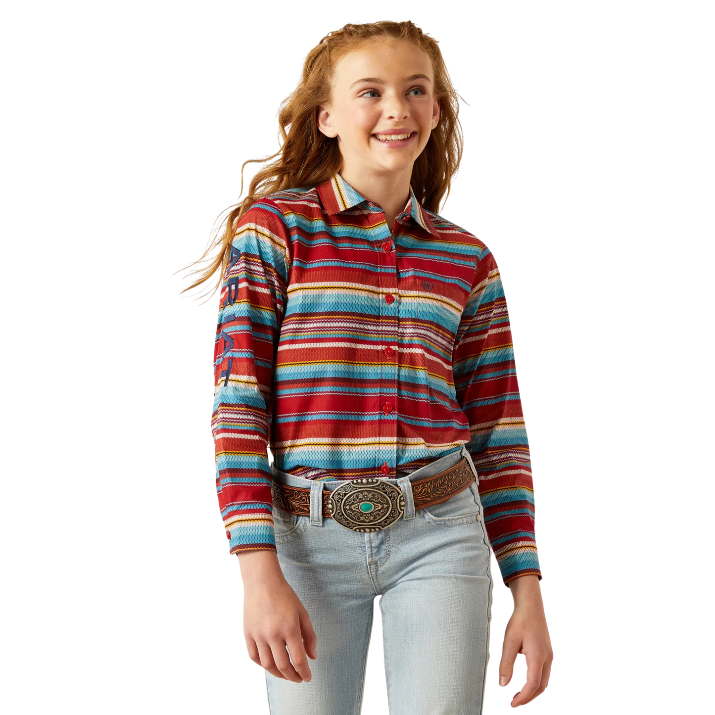 Ariat Girl's Team Kirby Long Sleeve Shirt - Iris Serape