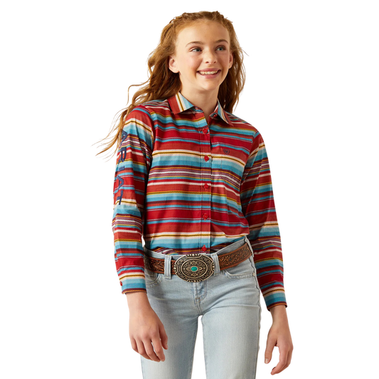 Ariat Girl's Team Kirby Long Sleeve Shirt - Iris Serape