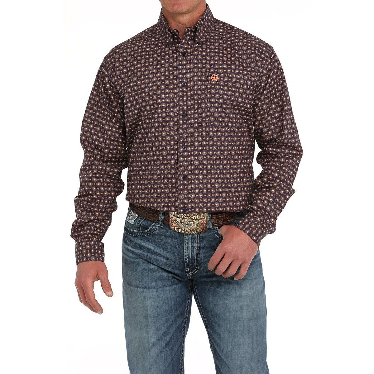 Cinch Men's Long Sleeve Western  Shirt - Purple