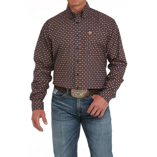 Cinch Men's Long Sleeve Western  Shirt - Purple