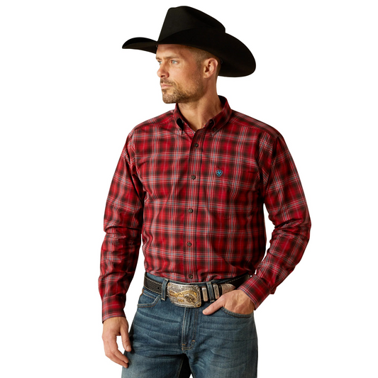 Ariat Men's Pro Series Jude Classic Fit Long Sleeve Shirt - Red