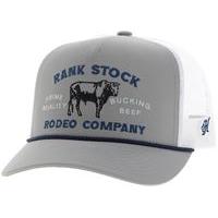 Hooey Rank Stock Ball Cap-Grey/White