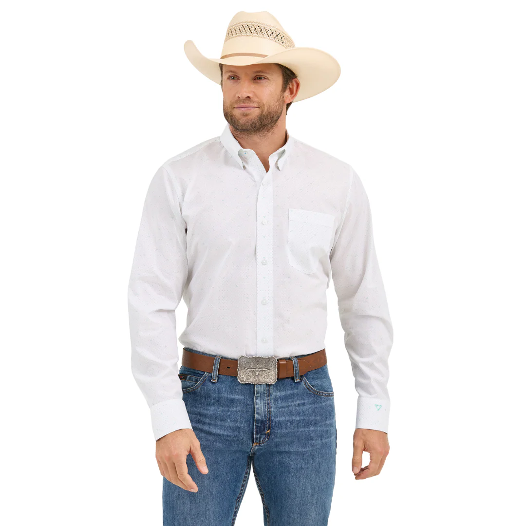 Wrangler Men's Cody Johnson Classic Fit Long Sleeve  Shirt - Ceramic White