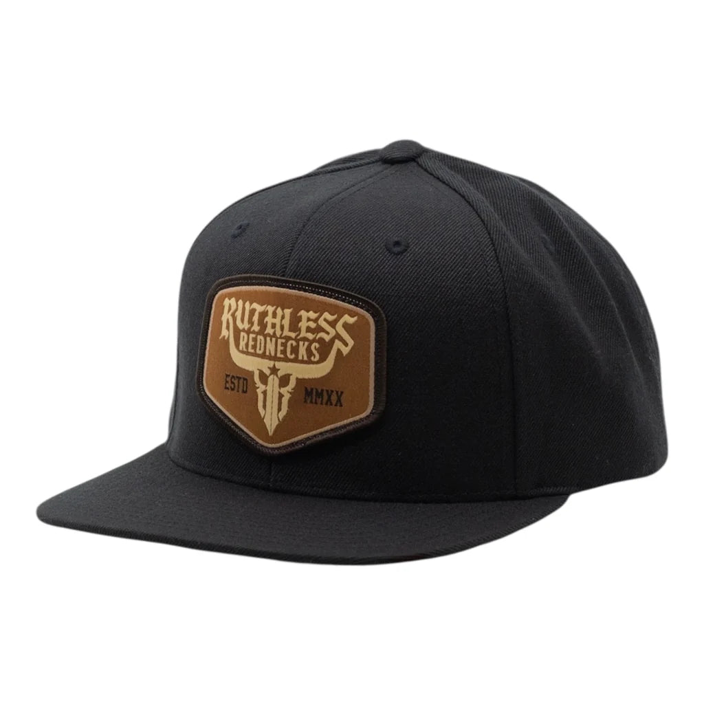 Ruthless Rednecks Raw Talent Flatbrim Hat - Black/Khaki Patch