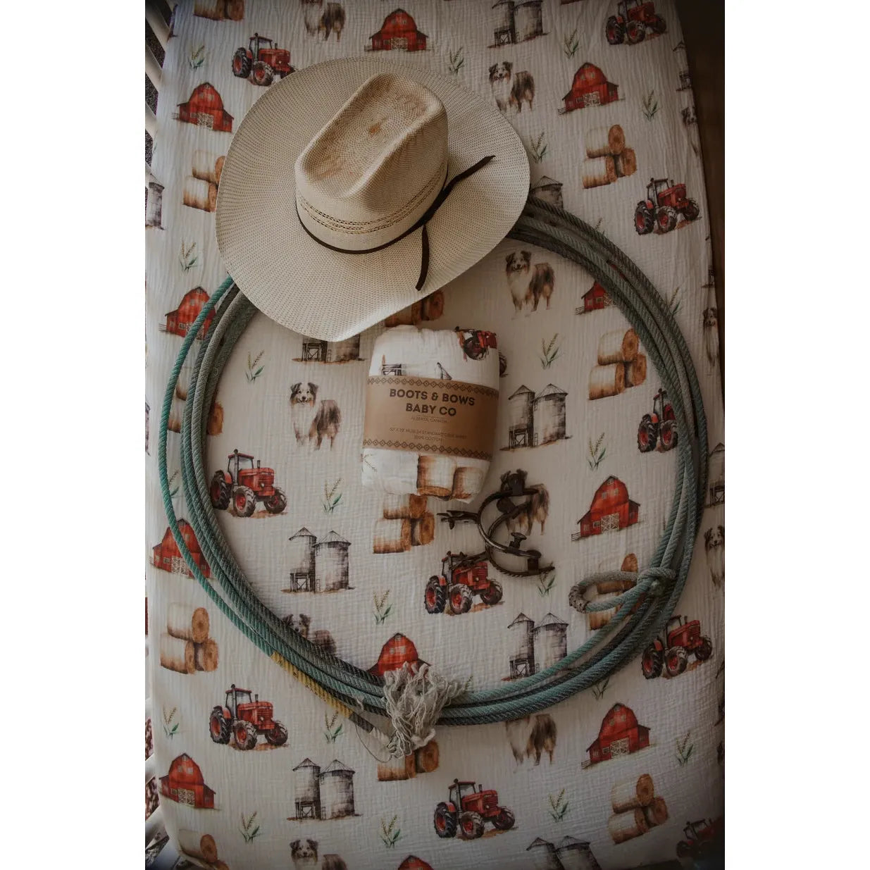 Boots & Bows Farm Kid Crib Sheet