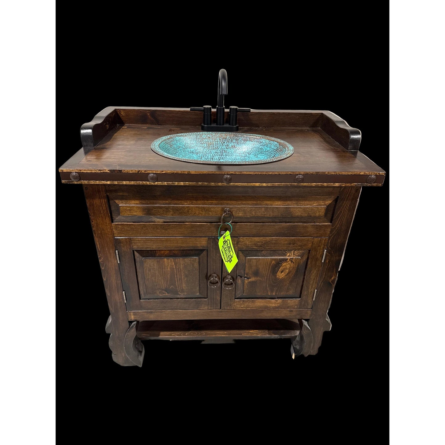 Rustic Vanity with Copper Sink - Irvine Tack & Western Wear