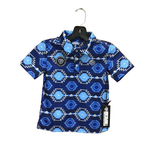 Rock & Roll Boy's Aztec Printed Polo - Royal Blue