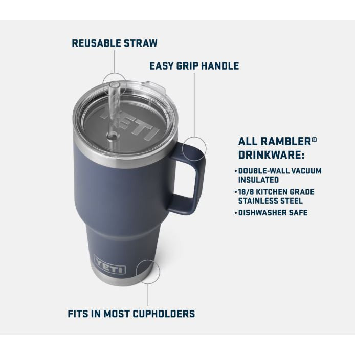 Yeti Rambler 1L Straw Mug - Sandstone Pink