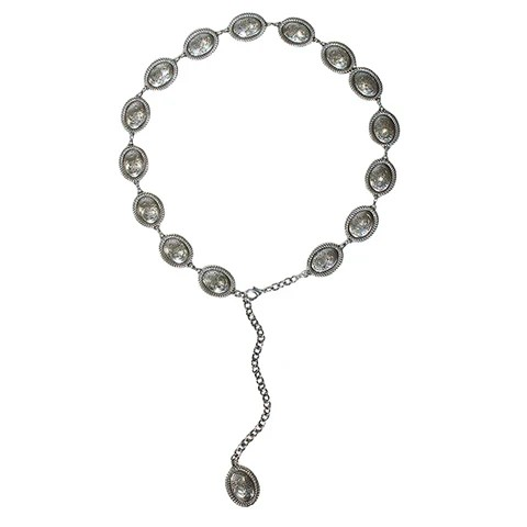 Angel Ranch Ladies Oval Floral Concho Belt - Silver