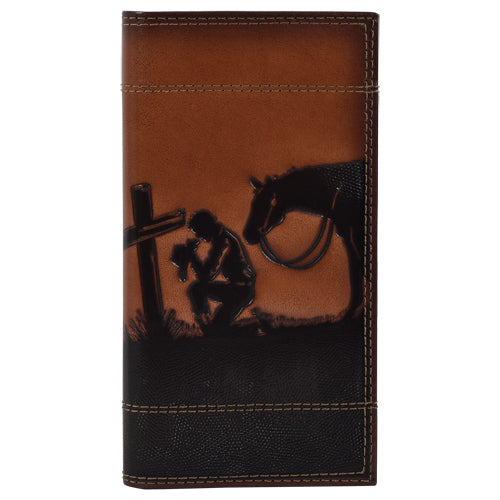 Justin Men's Leather Rodeo Praying Cowboy Wallet