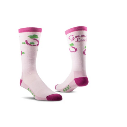 Ariat Women's Work-West Lucky Socks-Pink