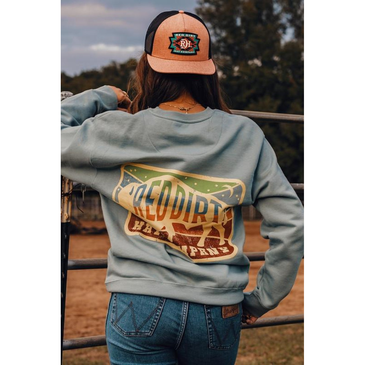 RDHC Unisex Striped Badge Sweatshirt - Blue