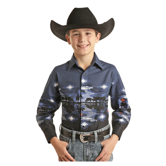 Panhandle Boy's Cowboy Border Snap Shirt