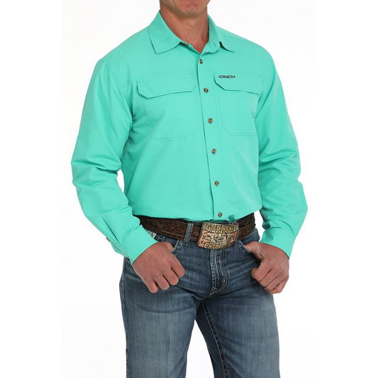 Cinch Men's Long Sleeve Arenaflex Shirt- Turquoise