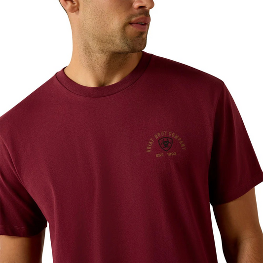 Ariat Men's Shell Game Short Sleeve Tee Shirt - Maroon Brown