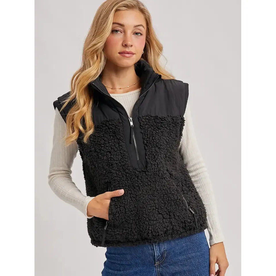 Bluivy Women's Stand Up Collar Long Sleeve Vest- Multiple Colours