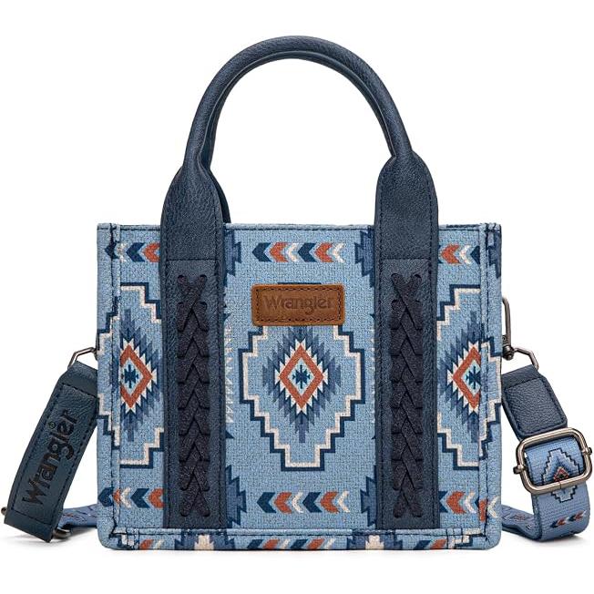 Wrangler Aztec Print Braided Detail Tote Bag- Multiple Colours