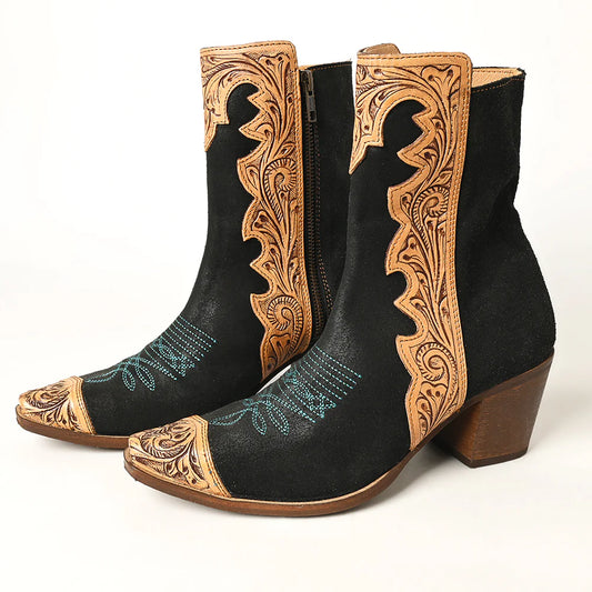 American Darling Hand Tooled Boot Stitch Suede Boot