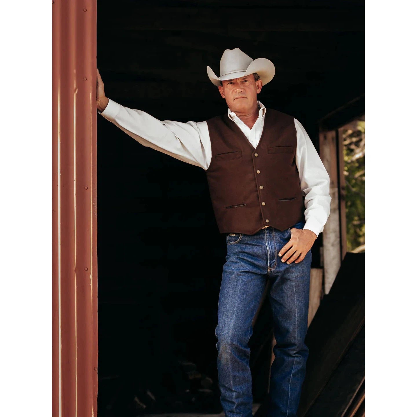 Schaefer Men's Texas Ranger McAllin Vest - Chocolate