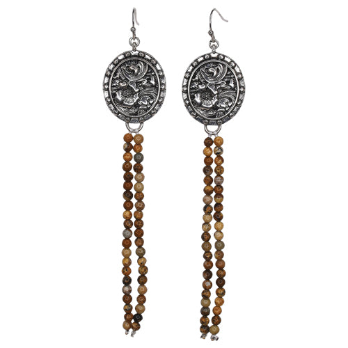 Justin Pendant Earrings with Beaded Strands