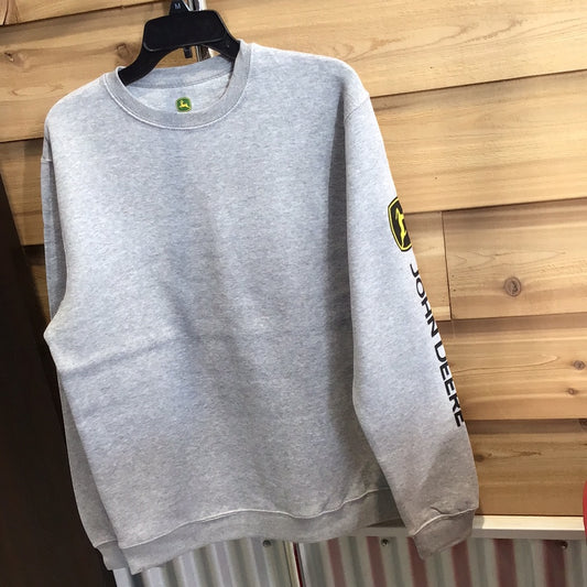 John Deere Trademark John Deere Logo - Crew Fleece - Grey