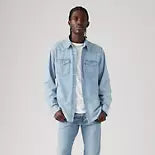 Wrangler Men's Classic Standard Fit Long Sleeve Western Shirt - Stonewash/Medium Wash