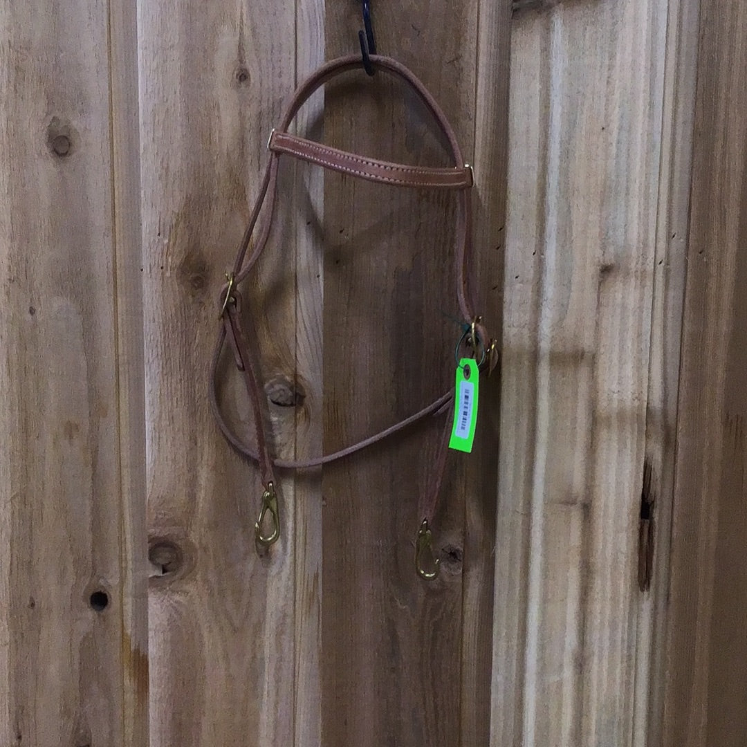 Irvine Browband Headstall - Harness Leather - Snap Ends - Natural