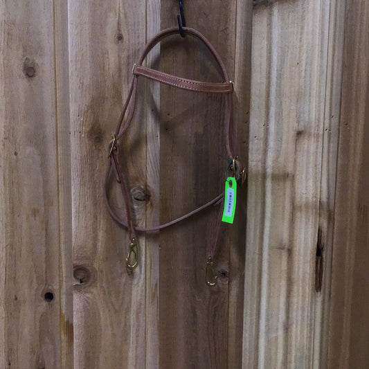 Irvine Browband Headstall - Harness Leather - Snap Ends - Natural