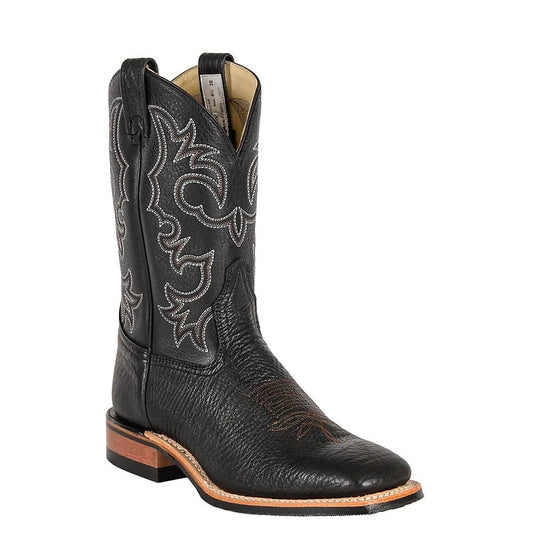Brahma Men's Roper Western Boots - Black Bullhide/Beirut Black