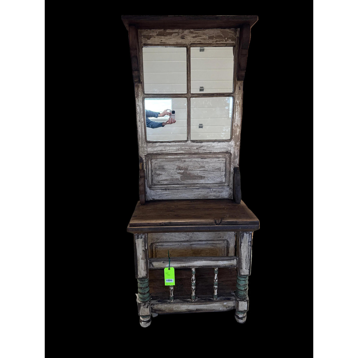 Wood Hall Tree White w/ 4 Mirrors - Irvine Tack & Western Wear