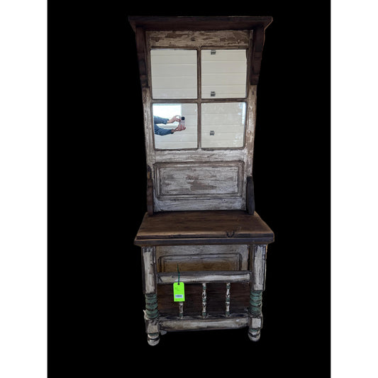 Wood Hall Tree White w/ 4 Mirrors - Irvine Tack & Western Wear