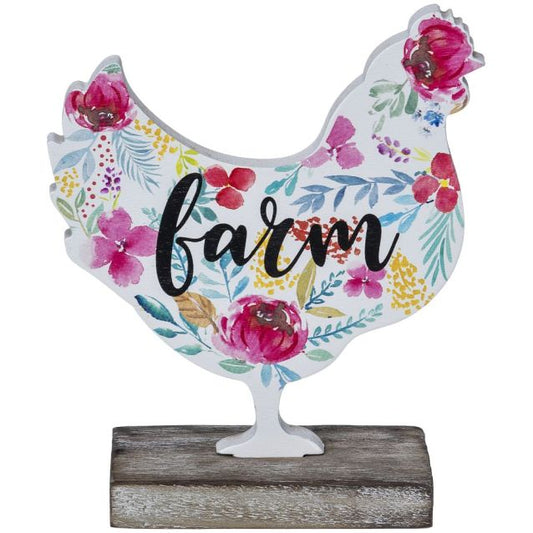 Floral Table Top Farm Animal Decor