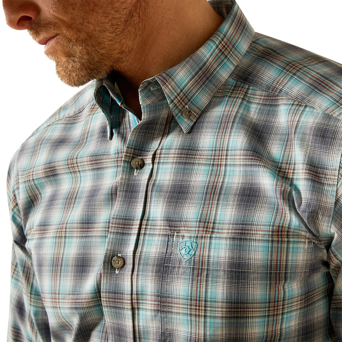 Ariat Men's Piers Fitted Long Sleeve Shirt - Teal
