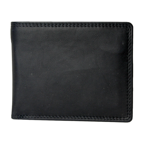 Rugged Earth Men's Leather Bifold Wallet - Black