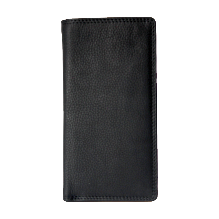Rugged Earth Leather Tall Wallet - Black