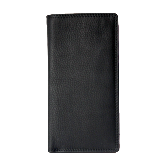 Rugged Earth Leather Tall Wallet - Black