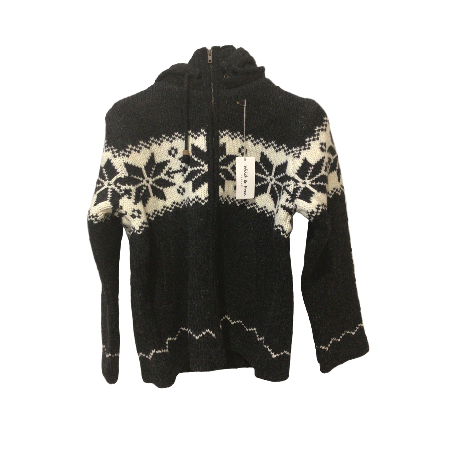 Wild & Free Unisex Wool Sweater GREY SNOWFLAKE