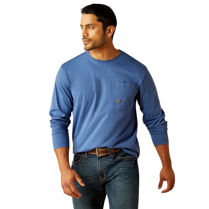 Ariat Men's Rebar Workman Diamond Logo Long Sleeve Shirt - Assorted Colours