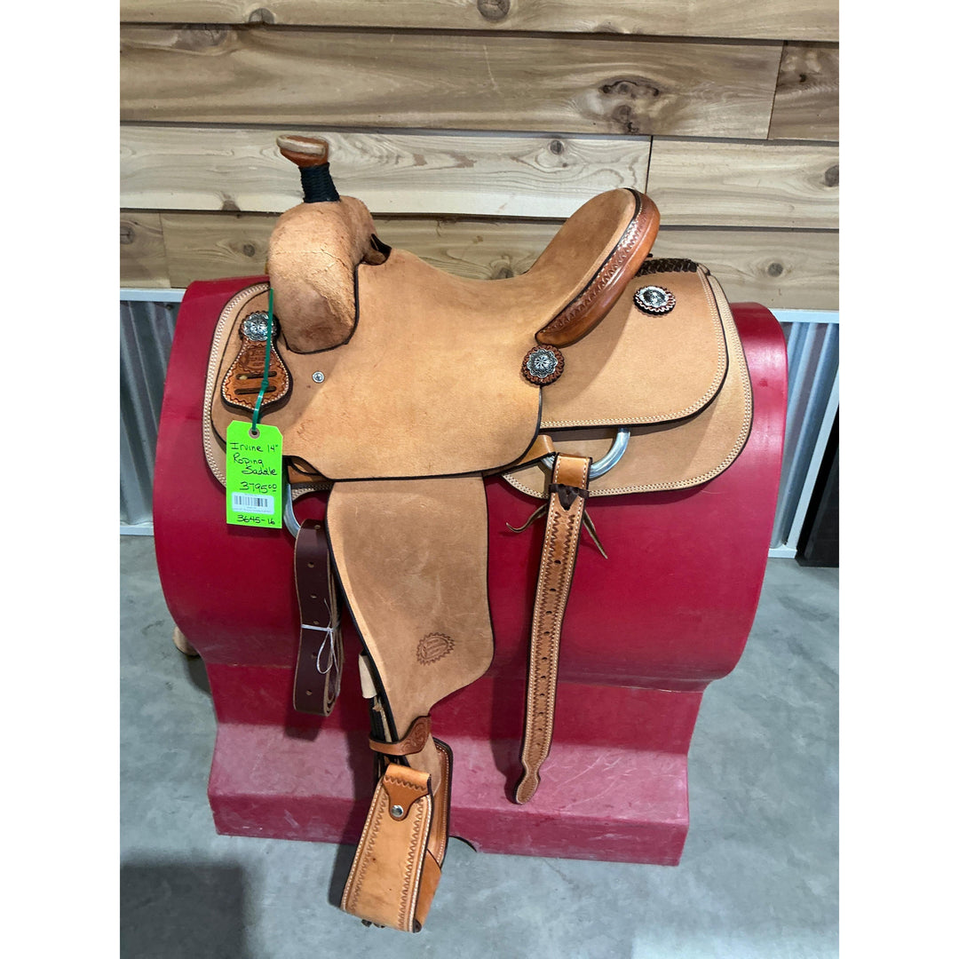 Irvine 14" Roping Saddle-Full R/O - Irvine Tack &amp; Western Wear