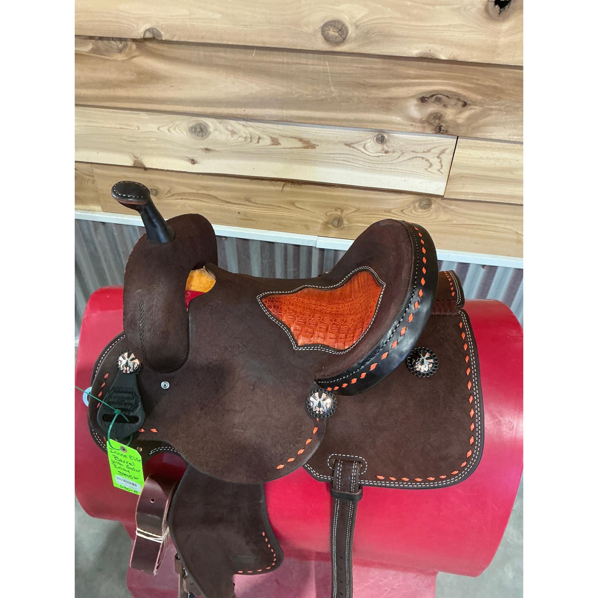 Irvine Elite 14.5" Barrel Saddle-Gator Inlay Seat - Irvine Tack & Western Wear