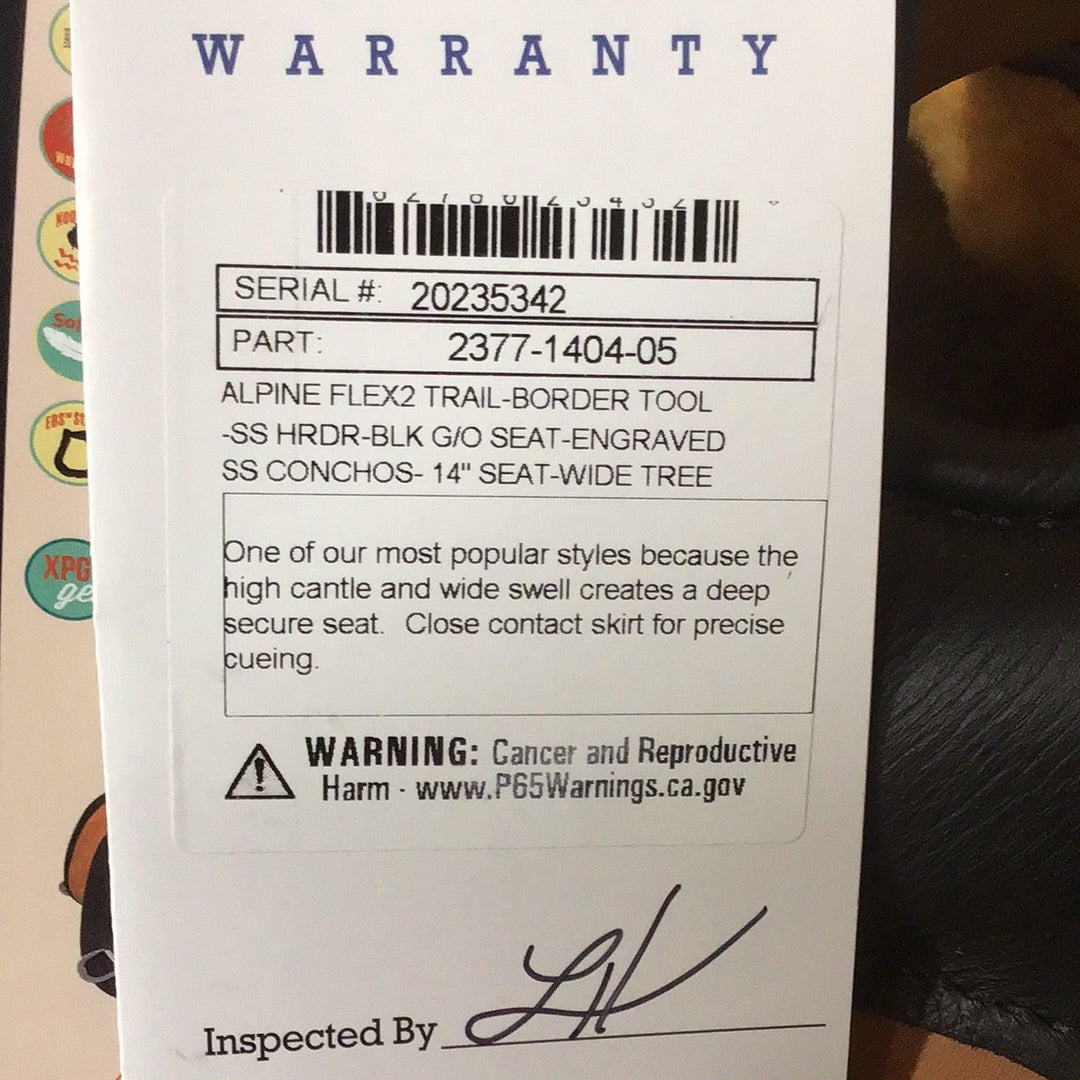 Circle Y 14"  Apline Flex 2 Trail Border Tool Saddle