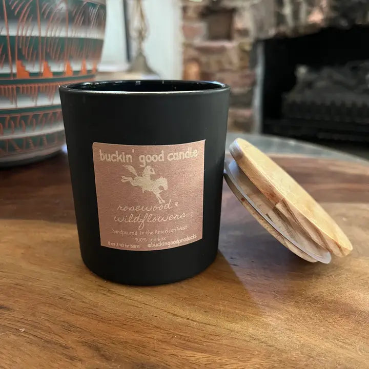 Buckin Good Products  Rosewood & Wildflowers Candle