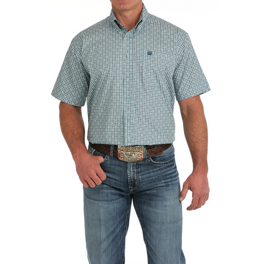Cinch Men's Short Sleeve Print Shirt- Green