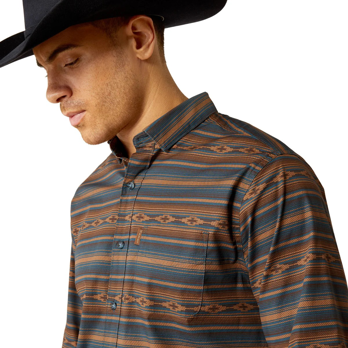 Ariat Men's Mayor Modern Long Sleeve Shirt- Turquoise
