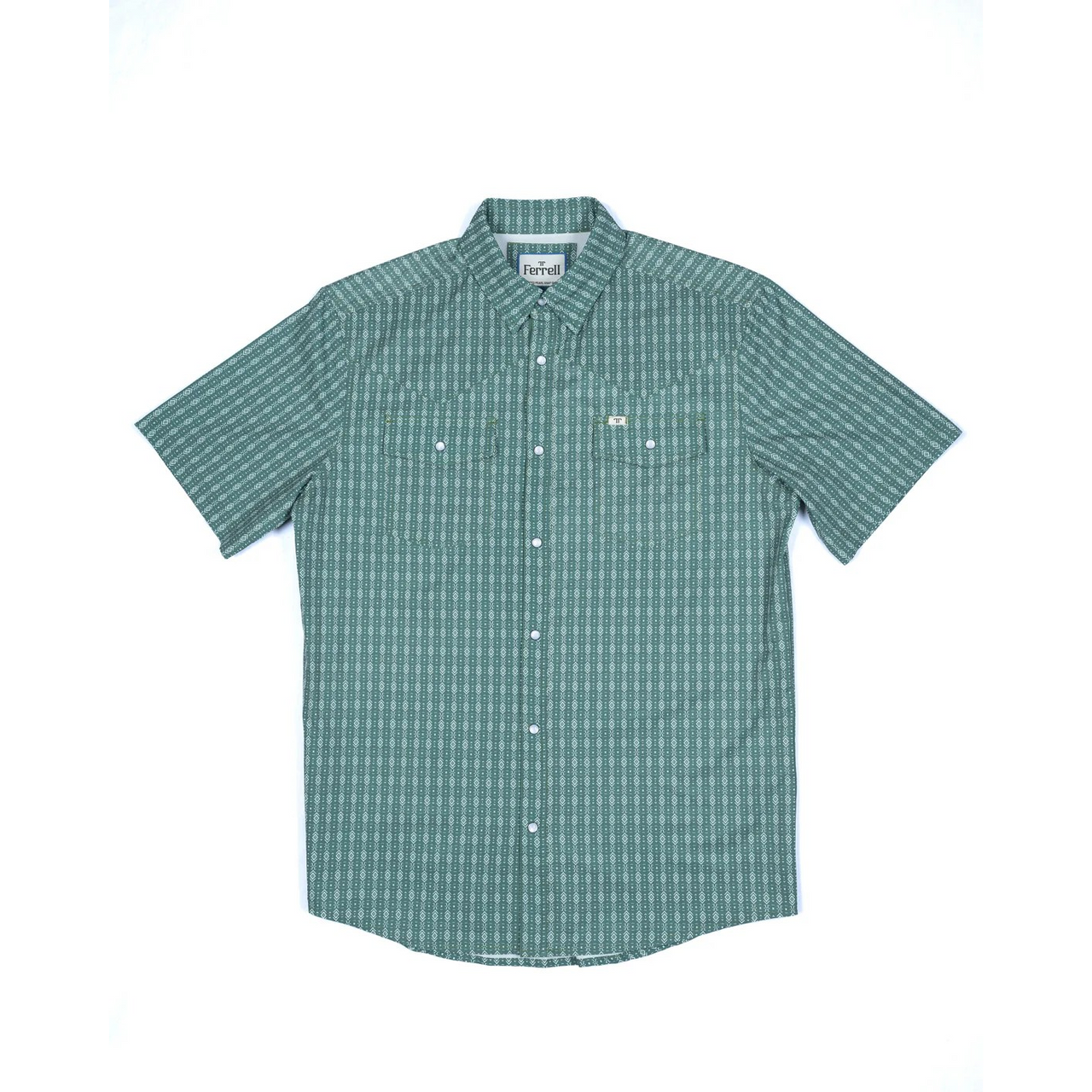 Ferrell Brand Men's Aztec Short Sleeve Snap Shirt - Assorted Colours