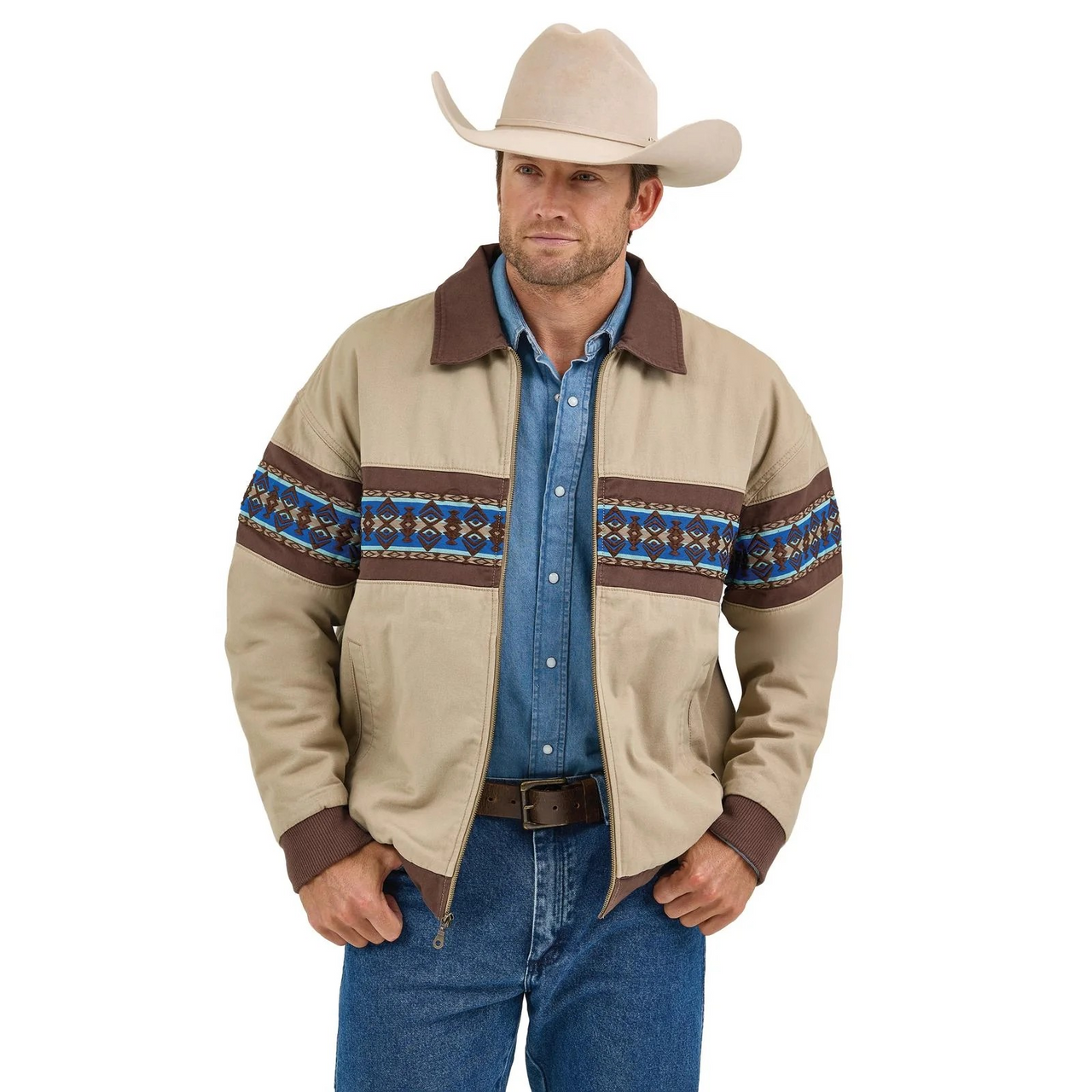 Wrangler Men's Long Sleeve Checotah Bomber Jacket- North Shore